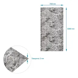 Панель стінова Sticker Wall в рулоні 3D 700мм*3,08м*2мм Чорний мармур - мініатюра 4
