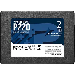 Накопичувач SSD Patriot P220 2.5" SATAIII TLC 2TB (P220S2TB25)