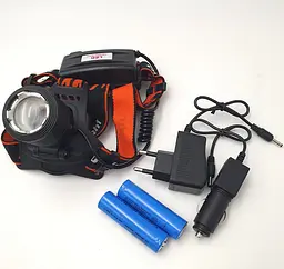 Налобний ліхтар LED T6 акумуляторний 2*18650 RABLEX 105 чорний - мініатюра 2