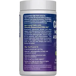 Мелатонін з ашвагандою Natural Vitality CALM Sleep Melatonin + Ashwagandha KSM-66 60 капсул - мініатюра 3
