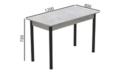 Стіл кухонний Ferrum-decor Беніта 75x120x80 Чорний ДСП Бетон 16мм (FRD-105572) - мініатюра 4