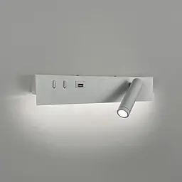 Біле бра з поворотним спотом справа + розʼєм USB Line F Арт. WJ028/2 L WT (лівий) + USB-A - мініатюра 4