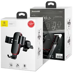 Автомобільний утримувач холдер Baseus Metal Age Gravity Air Outlet Version SUYL-D01 Black - мініатюра 2