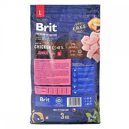 Сухий корм Brit Premium Junior L 3 кг для цуценят собак великих порід (вагою від 25 до 45 кг) - мініатюра 4