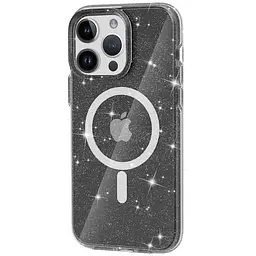 Чохол TPU Galaxy Sparkle (MagFit) для Apple iPhone 13 Pro Max (6.7) Black+Glitter