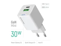 Мережевий зарядний пристрій ColorWay GaN Mini 30 W White (CW-CHS053PD-WT) - мініатюра 3
