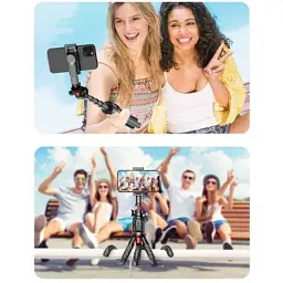 Штатив RTAKO C03 Octopus Extendable Tripod Selfie Stick (with Detachable Phone Holder) Black (6942063212416) - мініатюра 3