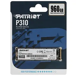Накопичувач SSD M.2 Patriot P310 960GB NVMe 2280 PCIe 3.0x4 3D NAND TLC (P310P960GM28) - мініатюра 2