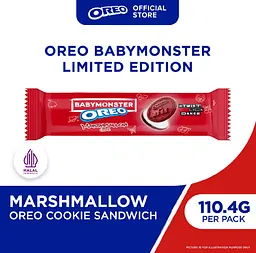 Печиво Oreo BabyMonster Red Sandwich Cookies with Marshmallow 110.4г - мініатюра 5