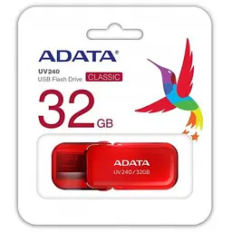 USB флеш накопичувач ADATA 32GB UV240 Red USB 2.0 (AUV240-32G-RRD) - мініатюра 3