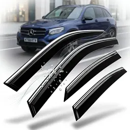 Дефлектори вікон вітровики для Mercedes-Benz GLC-Class 200/300 (X253) 2015-2022 Молдинг Нержавіюча сталь 3D (BBZGLC1523-W/S154)