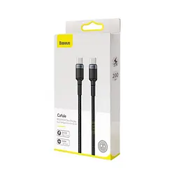 Кабель Baseus Cafule Cable Type-C For Type-C PD2.0 100W flash charging (20V 5A) 2m Gray+Black - мініатюра 2