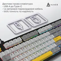 Клавіатура Ajazz AK980 MAX Magnetic Switch USB UA Black/Grey/Yellow (AK980-MAX-M-BGY) - мініатюра 7