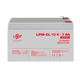 Акумулятор гелевий LPM-GL 12V - 7 Ah - мініатюра 2