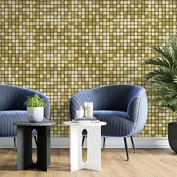 Самоклеюча алюмінієва плитка Sticker Wall 300х300х3мм Зелене золото мозаїка SW-00001168 - мініатюра 6