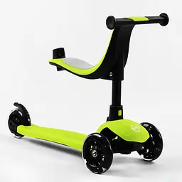 Самокат-велобіг 3 в 1 Best Scooter 31х12х55-69 см Зелений 000231636 - мініатюра 4