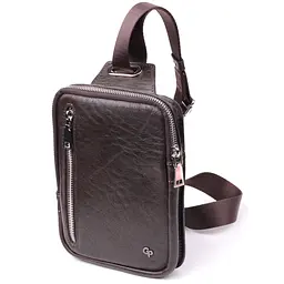 Чоловіча прямокутна сумка бананка з натуральної шкіри GRANDE PELLE 15,5х20,5х3,5 см sum0027007 - мініатюра 11