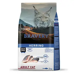 Сухий корм для котів Bravery Herring Adult Cat з оселедцем 2 кг