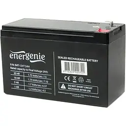 Акумулятор EnerGenie AGM 12V/7.5Ah/90Wh [BAT-12V7.5AH] [125689]
