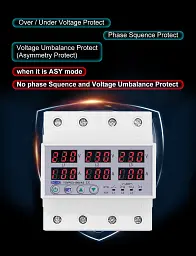 Цифрове реле контролю напруги та струму трифазне TOMZN TOVPD3-100VAS 100A 3x220V Розумний захисний автомат змінного струму (19601) - мініатюра 10