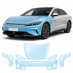 Антигравійна захисна бронеплівка за лекалами для BYD Han II facelift 2023- передня частина авто (капот бампер крила))