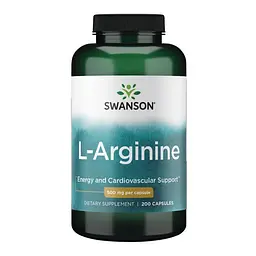 Амінокислота Swanson L-Arginine 500 мг 200 капс