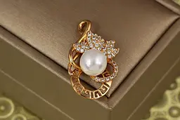 Кулон Xuping Jewelry Октава з перлиною для тонкого ланцюга 3 см золотистий