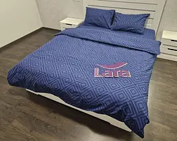Постільна білизна LARA бязь d11297e Ромб Dark Blue євро - мініатюра 2