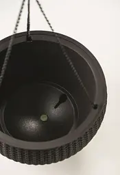 Горщик для рослин Keter Rattan Hanging Sphere з ланцюжками підвісний темно-коричневий 8.6 л - мініатюра 4