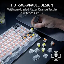 Клавіатура Razer BlackWidow V4 75% Compact Phantom White (RZ03-05003500-R3M1) - мініатюра 8