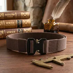 Ремінь чоловічий текстильний 20338 Vintage коричневий 105-120 см - мініатюра 4