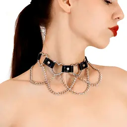 Чокер із серцями та ланцюжками Art of Sex - Freya - мініатюра 2