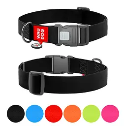 Нашийник для собак водостійкий Waudog Waterproof з QR-паспортом пластиковий фастекс XXL Ш 40 мм Д 46-70 см чорний - мініатюра 2