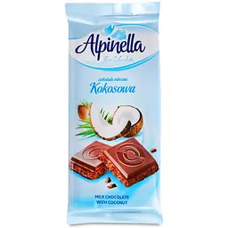 Уцінка. Шоколад Alpinella Kokosowa молочний 90 г  - мініатюра 1