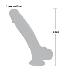 Реалістичний фалоімітатор Medical Silicone Dildo з мошонкою - мініатюра 7