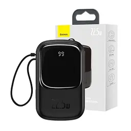 Зовнішній акумулятор Baseus Qpow 20000 mAh 22.5w вбудований кабель USB-C (PPQD-I01) чорний - мініатюра 7