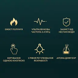 Зволожувач повітря, аромадифузор портативний з імітацією вогню Kinscoter DQ-701 180 мл, Black - мініатюра 7