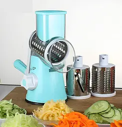 Універсальна ручна овочерізка подрібнювач терка мультислайсер, Kitchen Master Блакитний 85796 - мініатюра 2