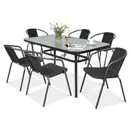 Комплект садових меблів 4Points Siena-6 з прямокутним столом 120x70x70 см