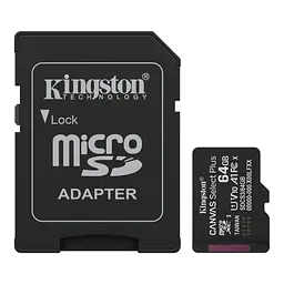 Карта пам'яті microSDXC, 64Gb, Canvas Select Plus Kingston teh0024482
