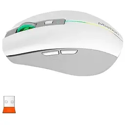 Комп'ютерна миша Mееtion BTM002 RGB 1000-1200-1600 dpi 6 кнопок USB 2.4G бездротова ігрова біла - мініатюра 4