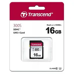 Карта пам'яті Transcend 16GB SDHC class 10 UHS-I U1 (TS16GSDC300S) - мініатюра 2