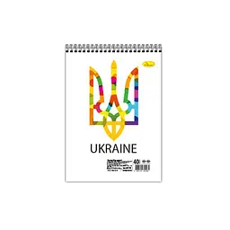 Блокнот Emblem of Ukraine А6 Апельсин АП-1907-6, 40 аркушів, пружина зверху