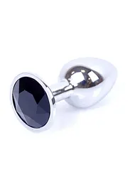 Металева анальна пробка з кристалом Boss Jewellery 7 см (чорний) - мініатюра 7