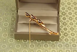 Брошка Xuping Jewelry Гілка вечірнього сяйва з рожевими каменями 6,7 см золотиста - мініатюра 3