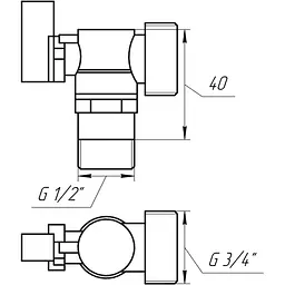 Кран кульовий кутовий для пральної машини Solomon 1/2″х3/4″ A7172 000000702 - мініатюра 4