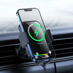 Автотримач із бездротовою зарядкою Baseus Halo Electric Wireless Charger 15W Black (SUDD000001) [82037] - мініатюра 7