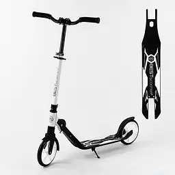 Самокат Best Scooter 60х13х100 см Чорно-білий 000231429 - мініатюра 2