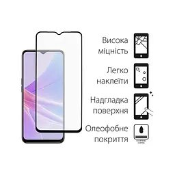 Скло захисне Dengos Full Glue Oppo A78 5G (black) (TGFG-298) - мініатюра 2