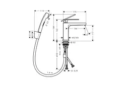 Змішувач для умивальника Hansgrohe Tecturis E з гігієнічним душем matt black 73210670 - мініатюра 2